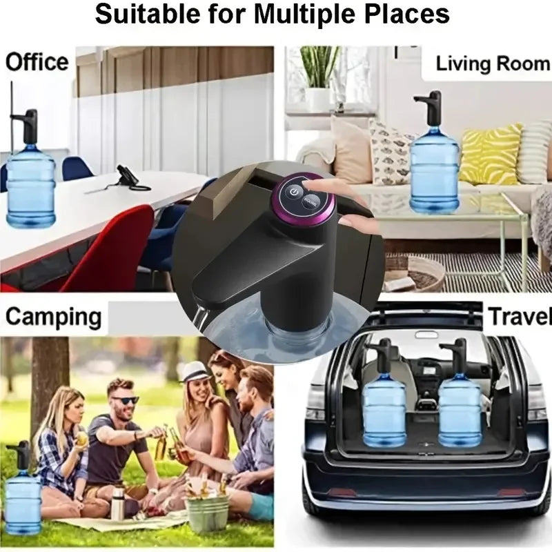 Portable 5-gallon water dispenser with USB charging - automatic electric pump suitable for home, office, and outdoor use