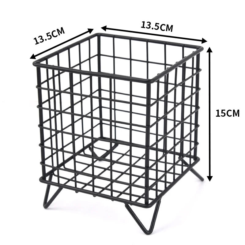 Iron Office Desktop Cosmetic Sorting Baskets Multi-purpose Storage Basket for Office Home Desk Accessories Stationery Supplies