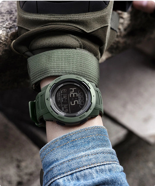 SAMEL Men Digital Watch Sport Shock Military Watches Waterproof Tactical Electronic Wristwatch Yellow Large Face Sport Clock